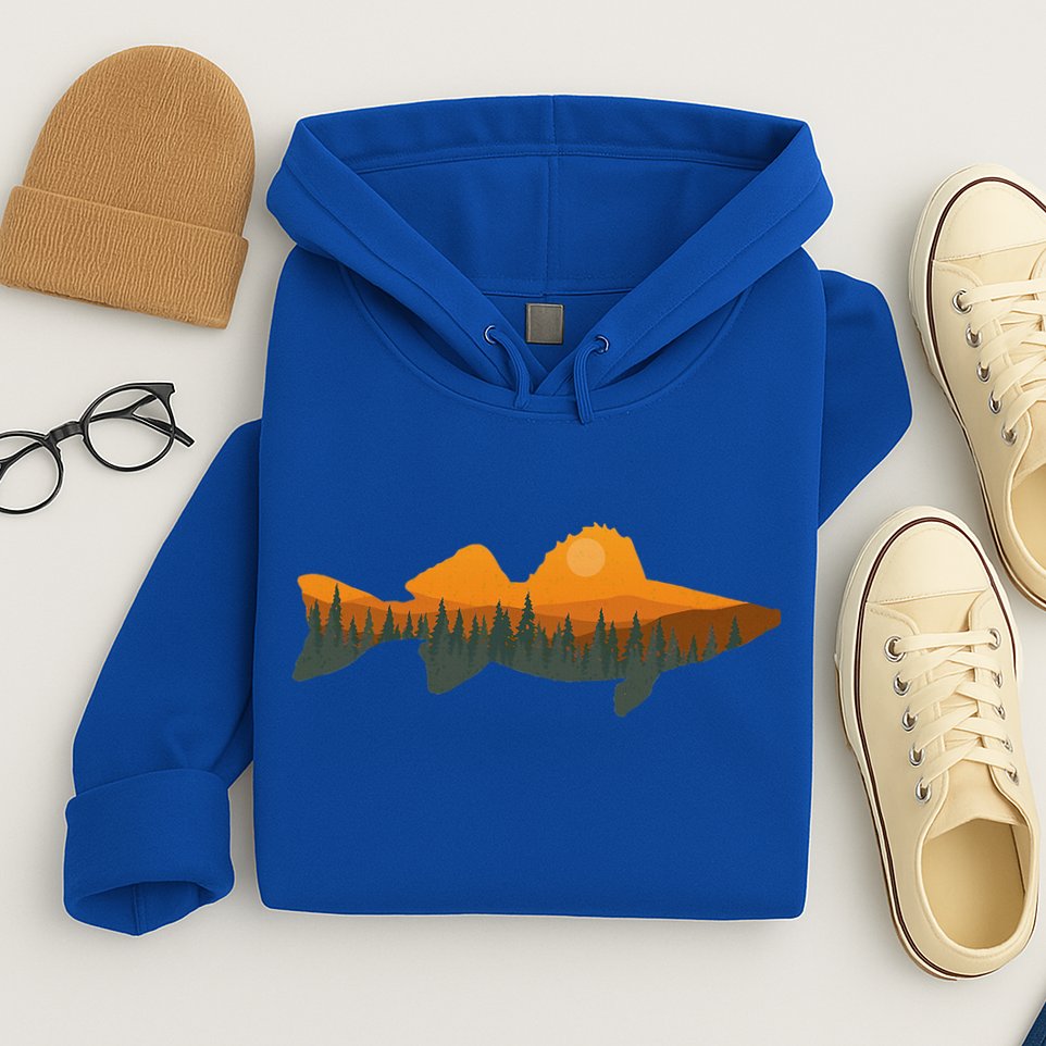 Walleye Fishing Forest Nature Wildlife Fisherman Hoodie