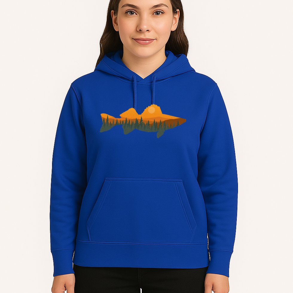 Walleye Fishing Forest Nature Wildlife Fisherman Hoodie
