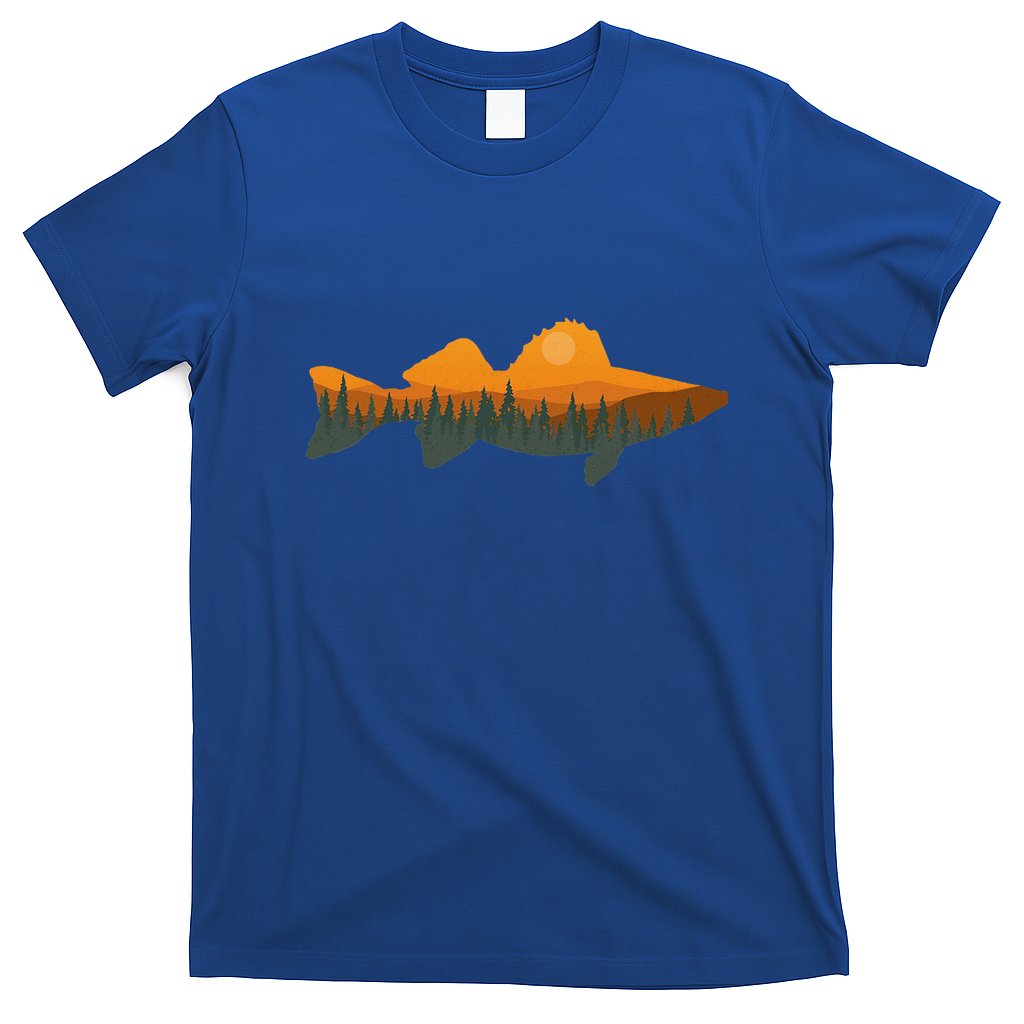 Walleye Fishing Forest Nature Wildlife Fisherman T-Shirt