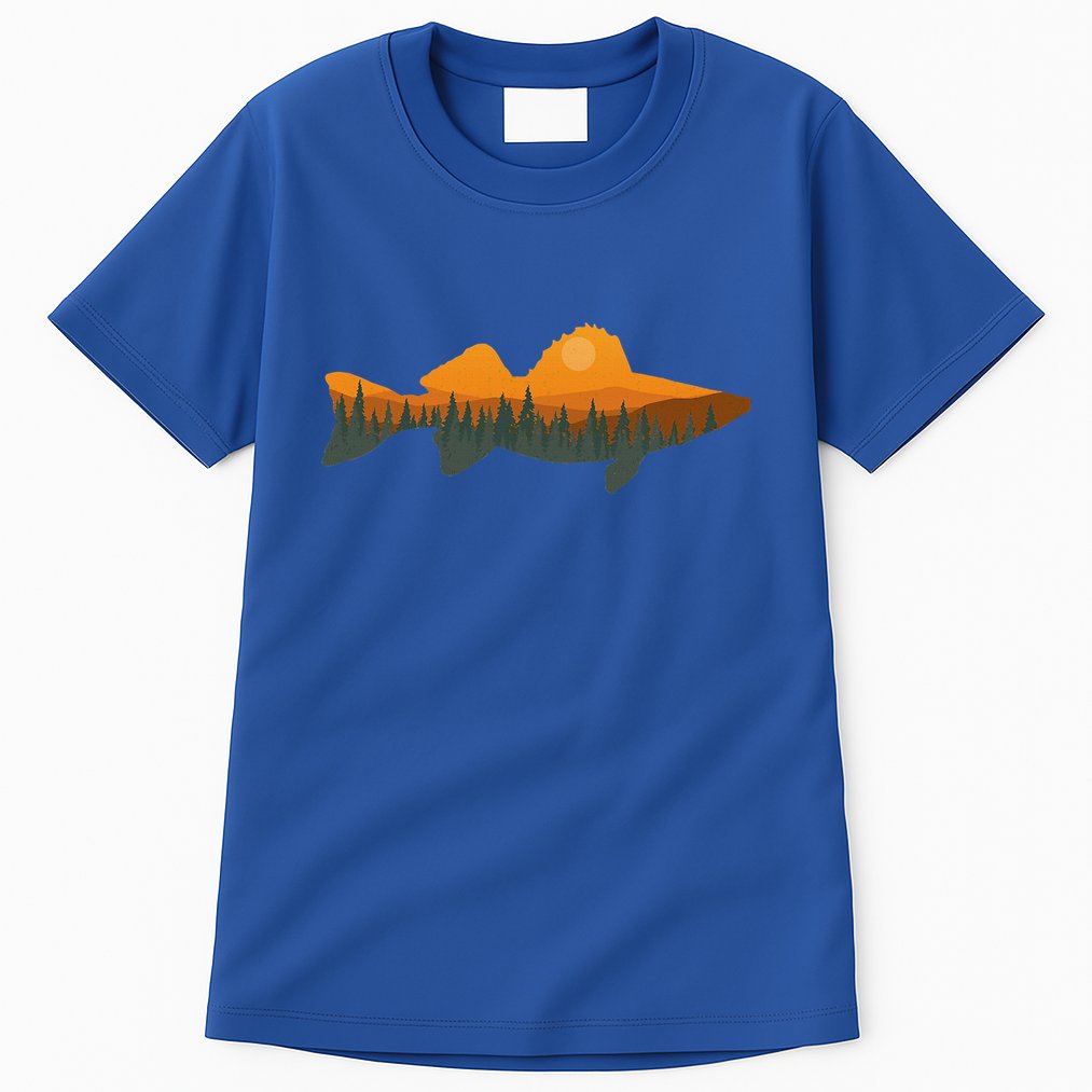 Walleye Fishing Forest Nature Wildlife Fisherman Tall T-Shirt