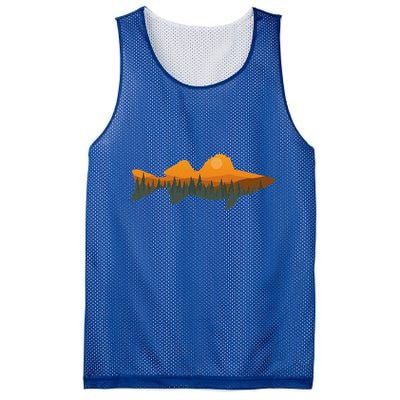 Walleye Fishing Forest Nature Wildlife Fisherman Mesh Reversible Basketball Jersey Tank