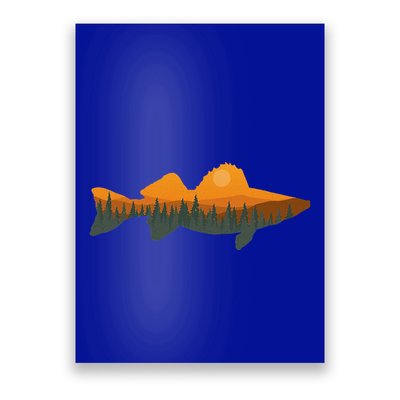 Walleye Fishing Forest Nature Wildlife Fisherman Poster