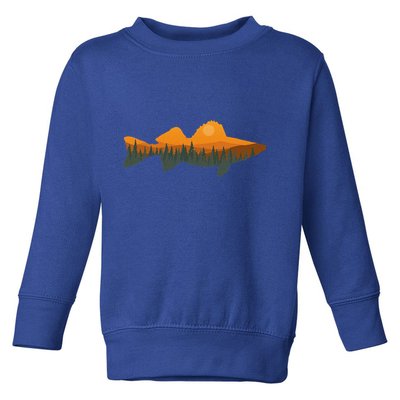 Walleye Fishing Forest Nature Wildlife Fisherman Toddler Sweatshirt