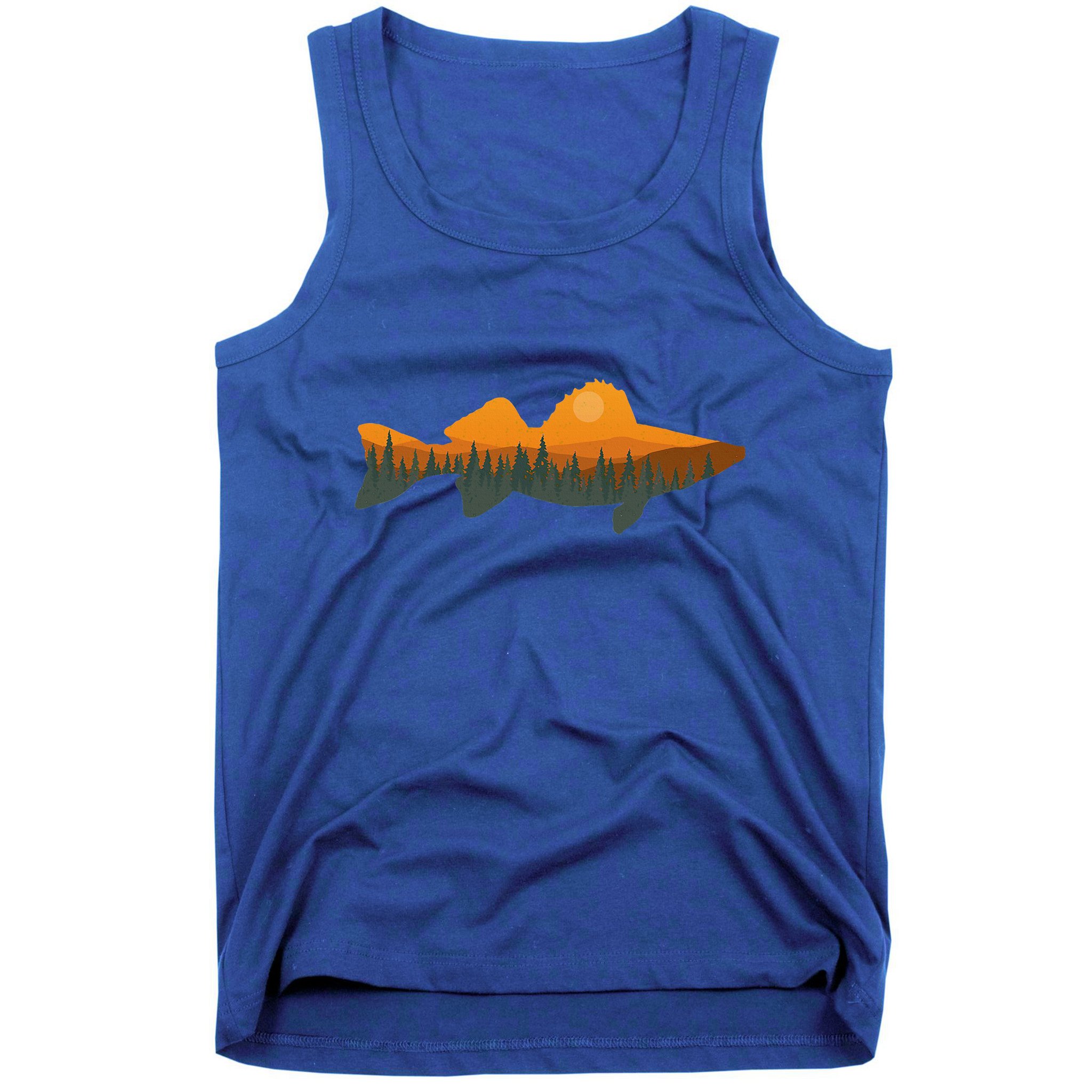 Walleye Fishing Forest Nature Wildlife Fisherman Tank Top