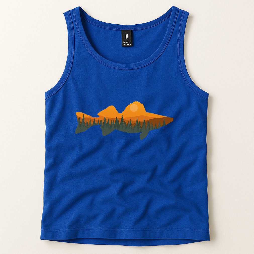 Walleye Fishing Forest Nature Wildlife Fisherman Tank Top