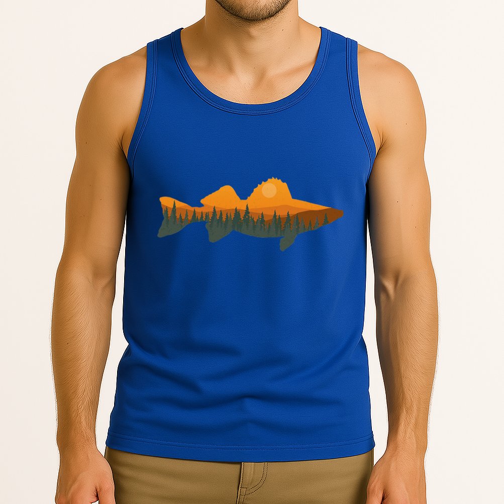 Walleye Fishing Forest Nature Wildlife Fisherman Tank Top