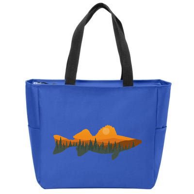 Walleye Fishing Forest Nature Wildlife Fisherman Zip Tote Bag