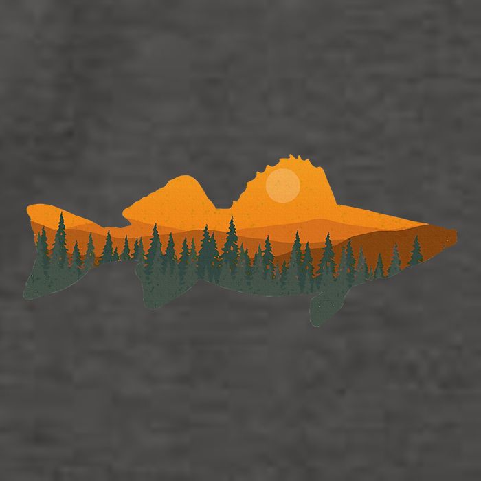 Walleye Fishing Forest Nature Wildlife Fisherman Vector Backpack