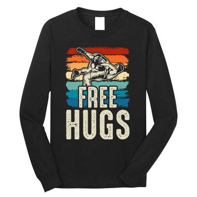 Wrestling Funny Free Hugs Wrestling Long Sleeve Shirt