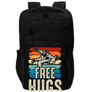 Wrestling Funny Free Hugs Wrestling Impact Tech Backpack