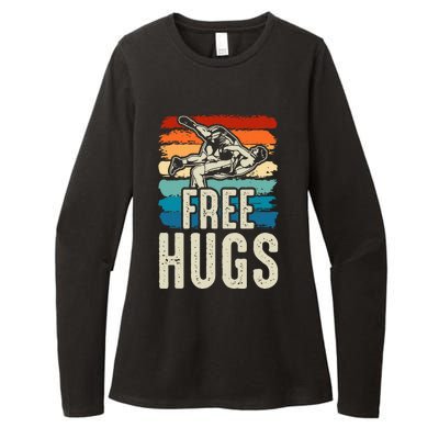 Wrestling Funny Free Hugs Wrestling Womens CVC Long Sleeve Shirt