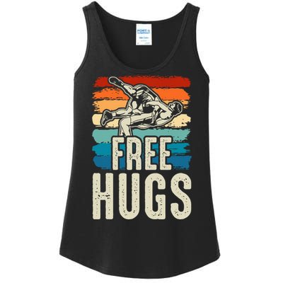 Wrestling Funny Free Hugs Wrestling Ladies Essential Tank