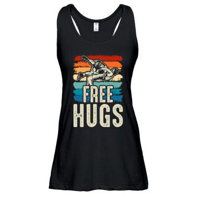 Wrestling Funny Free Hugs Wrestling Ladies Essential Flowy Tank