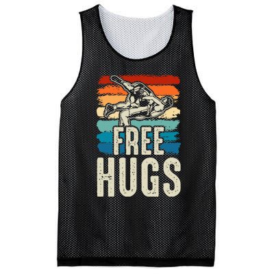 Wrestling Funny Free Hugs Wrestling Mesh Reversible Basketball Jersey Tank