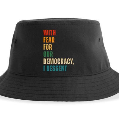 With Fear For Our Democracy I Dissent Vintage Sustainable Bucket Hat