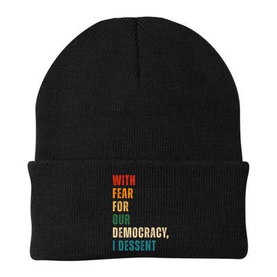 With Fear For Our Democracy I Dissent Vintage Beanie