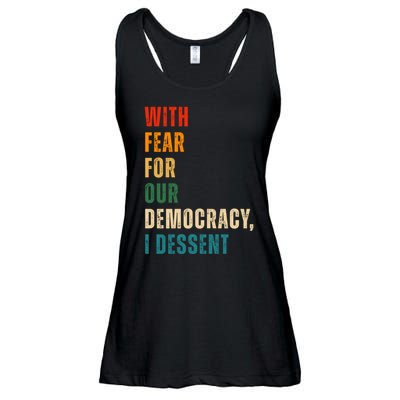 With Fear For Our Democracy I Dissent Vintage Ladies Essential Flowy Tank