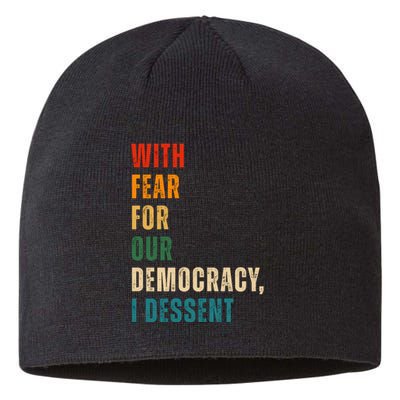 With Fear For Our Democracy I Dissent Vintage Sustainable Beanie