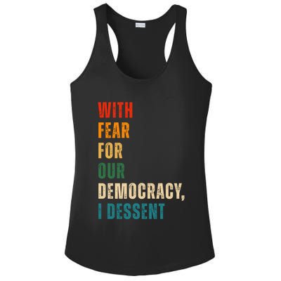 With Fear For Our Democracy I Dissent Vintage Ladies PosiCharge Competitor Racerback Tank