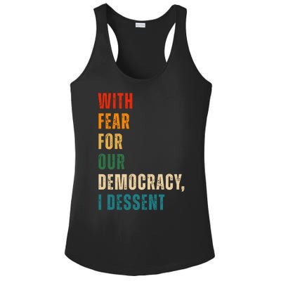 With Fear For Our Democracy I Dissent Vintage Ladies PosiCharge Competitor Racerback Tank