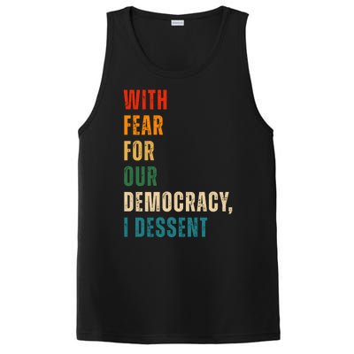 With Fear For Our Democracy I Dissent Vintage PosiCharge Competitor Tank