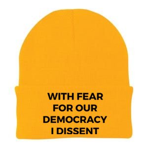 With Fear For Our Democracy I Dissent Knit Cap Winter Beanie