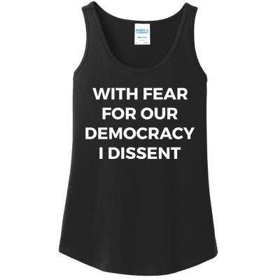 With Fear For Our Democracy I Dissent Ladies Essential Tank