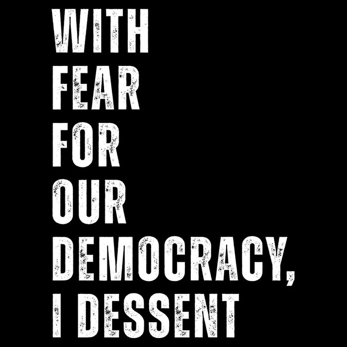 With Fear For Our Democracy I Dissent Quote Drawstring Bag