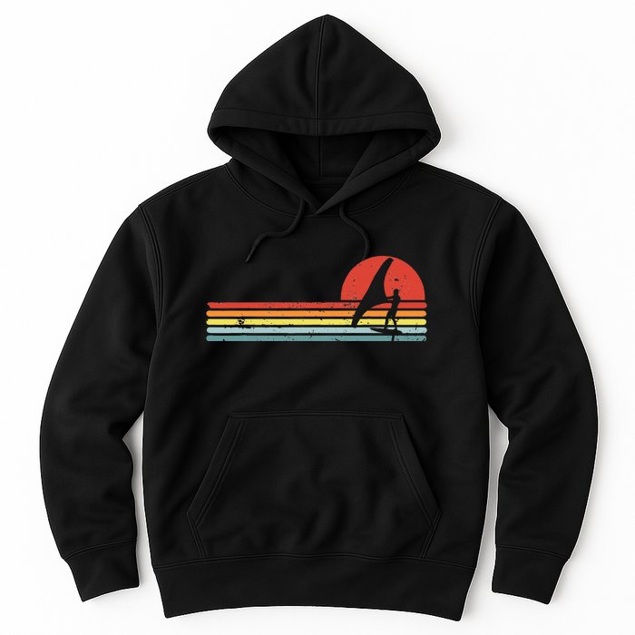 Wing Foiling Foil Surf Surfing Foiler Retro Vintage Surfer Hoodie