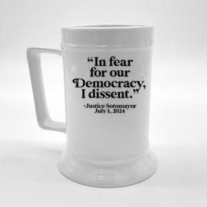 With Fear For Our Democracy I Dissent Beer Stein