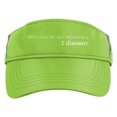 With Fear For Our Democracy I Dissent Adult Drive Performance Visor