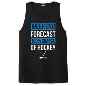 Weekend Forecast Funny Hockey, Hockey Player Gift Tee PosiCharge Competitor Tank