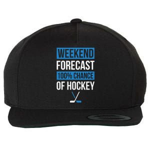 Weekend Forecast Funny Hockey, Hockey Player Gift Tee Wool Snapback Cap