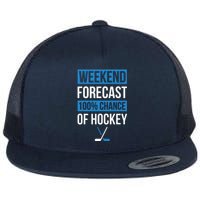 Weekend Forecast Funny Hockey, Hockey Player Gift Tee Flat Bill Trucker Hat