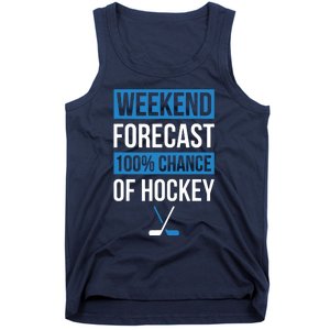 Weekend Forecast Funny Hockey, Hockey Player Gift Tee Tank Top