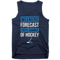 Weekend Forecast Funny Hockey, Hockey Player Gift Tee Tank Top