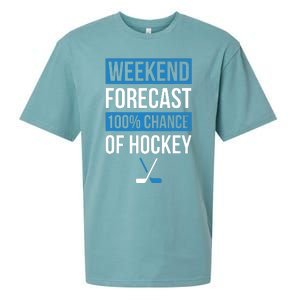 Weekend Forecast Funny Hockey, Hockey Player Gift Tee Sueded Cloud Jersey T-Shirt