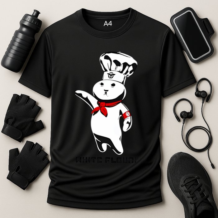 White Flour Funny Cooling Performance Crew T-Shirt