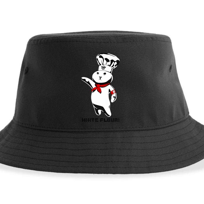 White Flour Funny Sustainable Bucket Hat
