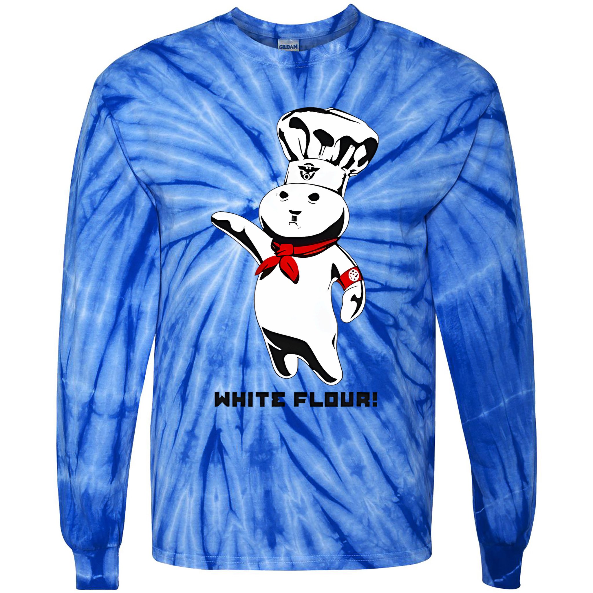 White Flour Funny Tie-Dye Long Sleeve Shirt