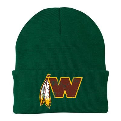 W.A.S.H.I.N.G.T.O.N Football Feather Washington D.C. Football Knit Cap Winter Beanie