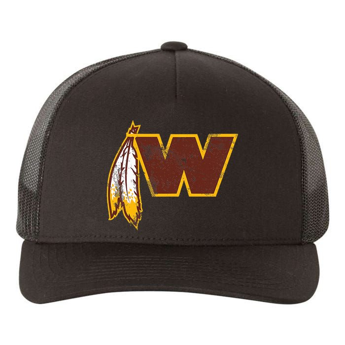 W.A.S.H.I.N.G.T.O.N Football Feather Washington D.C. Football Yupoong Adult 5-Panel Trucker Hat