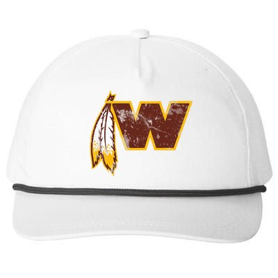 W.A.S.H.I.N.G.T.O.N Football Feather Washington D.C. Football Snapback Five-Panel Rope Hat