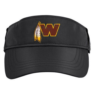 W.A.S.H.I.N.G.T.O.N Football Feather Washington D.C. Football Adult Drive Performance Visor