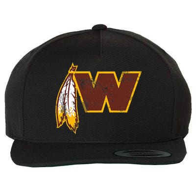 W.A.S.H.I.N.G.T.O.N Football Feather Washington D.C. Football Wool Snapback Cap