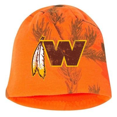 W.A.S.H.I.N.G.T.O.N Football Feather Washington D.C. Football Kati - Camo Knit Beanie