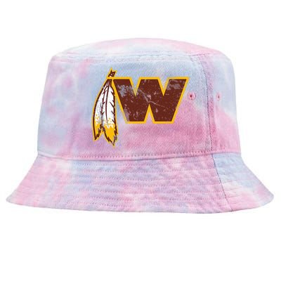 W.A.S.H.I.N.G.T.O.N Football Feather Washington D.C. Football Tie-Dyed Bucket Hat