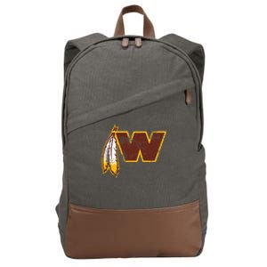 W.A.S.H.I.N.G.T.O.N Football Feather Washington D.C. Football Cotton Canvas Backpack