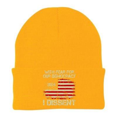 With Fear For Our Democracy I Dissent Knit Cap Winter Beanie