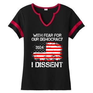 With Fear For Our Democracy I Dissent Ladies Halftime Notch Neck Tee